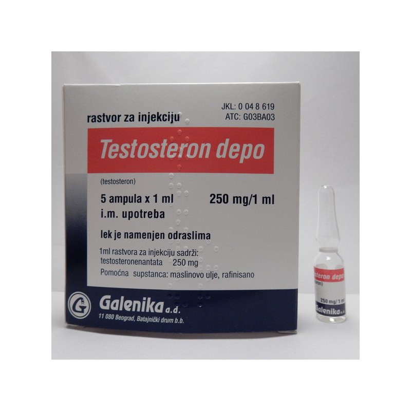 Testosteron Depo Galenika, 250 mg / ml, 1 amp